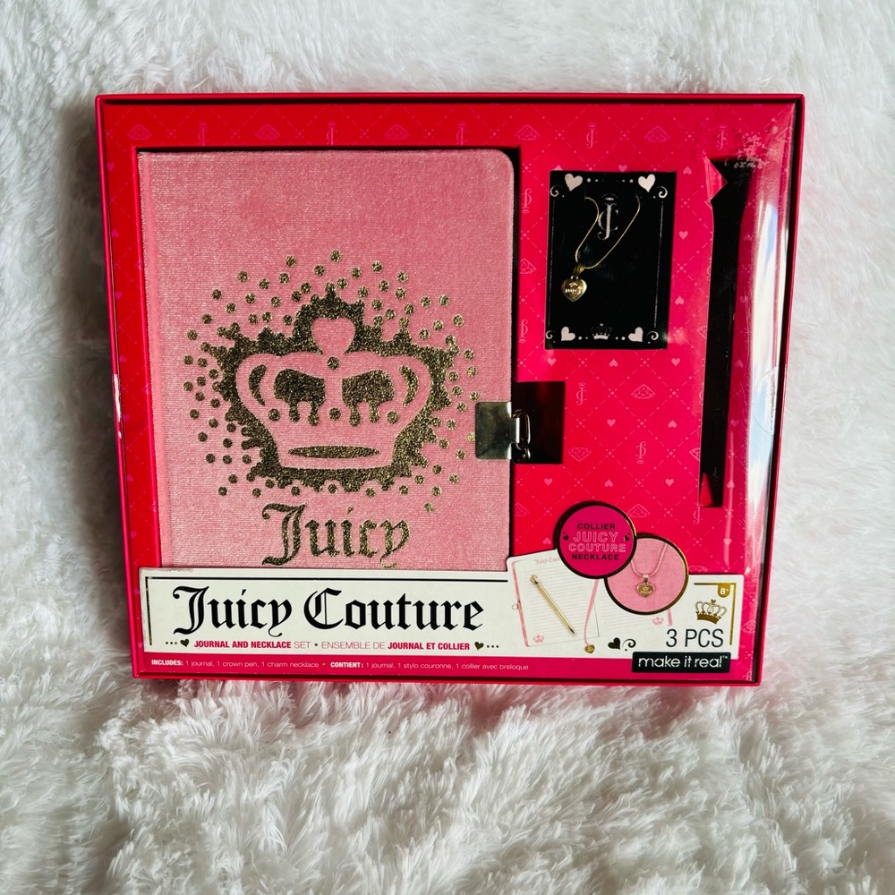 Juicy Couture Journal And Necklace Set - 3 PCS